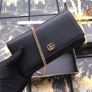 Gucci/古奇官网女士长款钱包2019早春新款Marmot链条手包546585