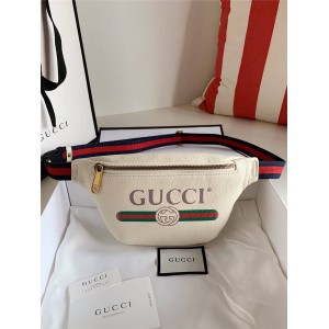 gucci旗舰店古驰新款真皮Gucci LOGO印花小号腰包胸包527792