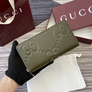 gucci意大利官网古驰 739484 超级双G拉链钱包（新绿色）