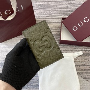 gucci编号查询网站古驰 739478 超级双G卡片夹卡包（新绿色）