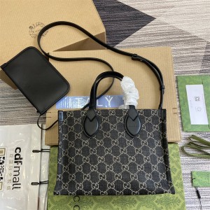 gucci美国官网古驰 772183 Ophidia系列GG中号托特包