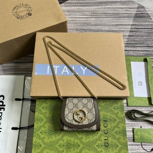 gucci官网价格古驰 725219 Blondie 帆布链条包卡包