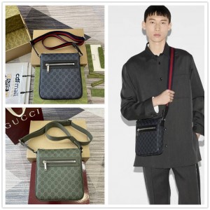 古驰官网旗舰店GUCCI 792082 GG黑色小号邮差包