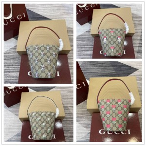 gucci哪里买最便宜古驰 752356 儿童印花GG水桶包