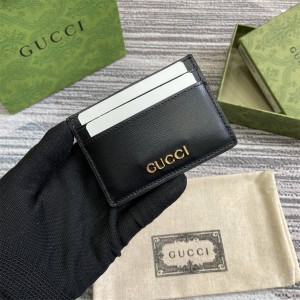 gucci美国官网古驰 773428 饰手写体标识卡片夹卡包
