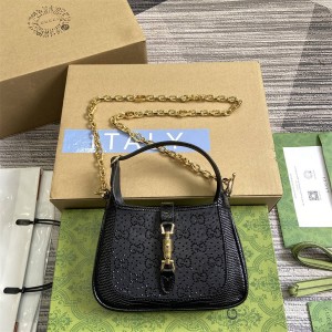 古驰包GUCCI 675799 Jackie 1961系列迷你手袋（蜥蜴纹镶钻）