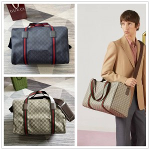 gucci中文官网古驰 758664 饰织带中号旅行包旅行袋