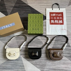 gucci旗舰店古驰 760191 Horsebit 1955系列迷你半圆形手袋马鞍包