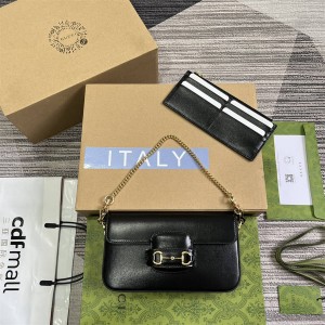 gucci官网价格古驰 752002链条包Horsebit 1955系列小号肩背包