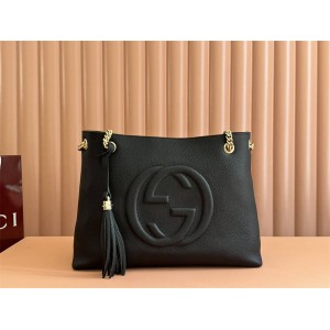 gucci价格古驰 308982 Soho系列双G互扣浮雕LOGO托特包单肩包