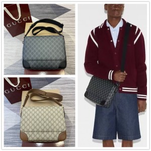 gucci官网价格古驰 821154 GG Emblem系列中号斜挎包