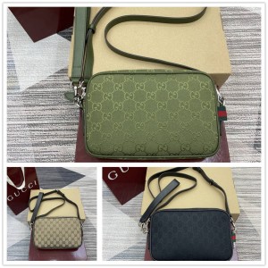 gucci美国官网古驰 834802 GG帆布小号斜挎包相机包