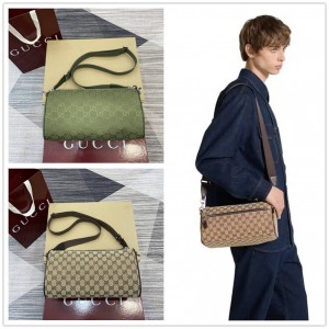 gucci中国官网古驰 834455 GG帆布小号圆筒包