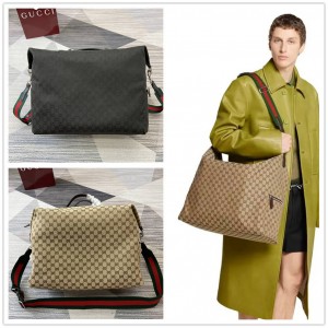 gucci美国官网古驰 821668 GG帆布中号旅行包旅行袋