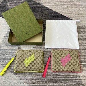 gucci香港官网古驰 838753 GG 饰印花小号手拿包