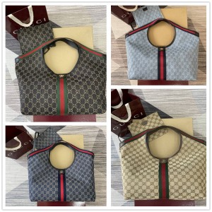 gucci香港官网古驰 853971 Giglio系列大号托特包（牛仔布）