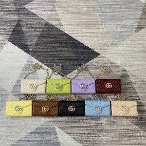 gucci包价格古驰 837745 GG Marmont系列链式钱包链条包