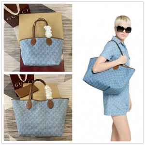 gucci女包古驰 837198/837190 Totissima系列托特包牛仔布购物袋