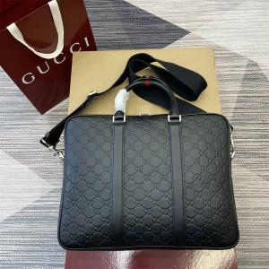 gucci官方网站古驰 850222 GG Emblem系列大号公文包
