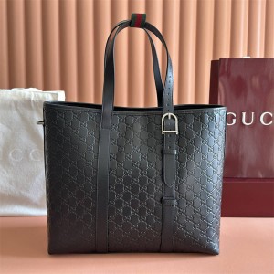 gucci中文官网古驰 850218 GG Emblem系列大号托特包