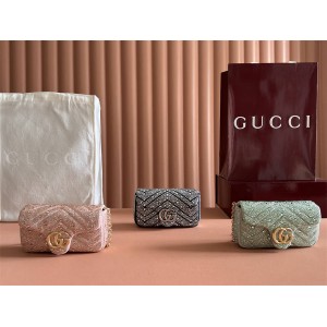 gucci女包古驰 841290 GG Marmont系列迷你肩背包（水晶钻）