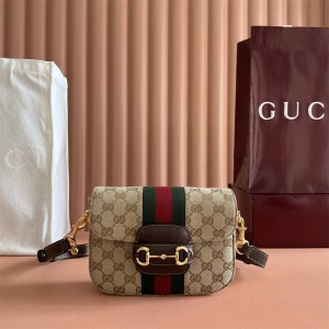 gucci价格古驰 866762 Horsebit 1955系列小号帆布马鞍包