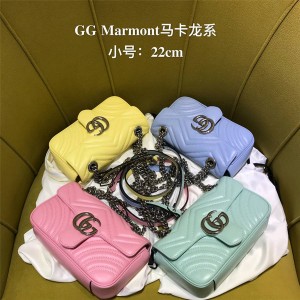 古琦gucci中文官网古驰古奇马卡龙GG Marmont系列迷你手袋链条包446744