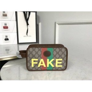 GUCCI官网古驰女包新款女士手拿包'Fake/Not' 饰互扣式双G旅行包636243