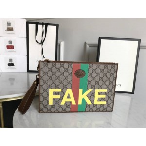 GUCCI古驰中国官网古奇新款“Fake/Not”印花手拿包636171