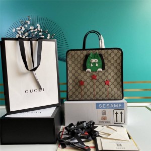 GUCCI古驰香港官网新款古奇儿童GG猫咪托特包购物袋645290