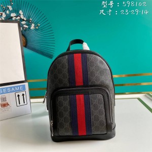 GUCCI古驰官网美国包包品牌小号GG Supreme背包双肩包598102