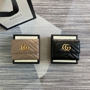 gucci澳洲官网古驰古奇GG marmont 三折短款钱包474802