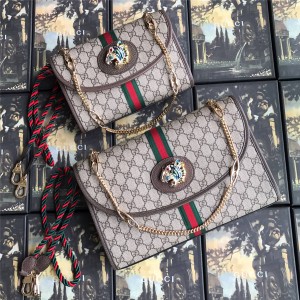 Gucci/古奇香港官网女包新款帆布虎头Rajah系列手拿单肩包570145/564697