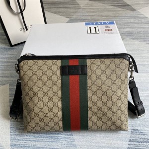 gucci官网价格古奇古驰GG Supreme帆布中号邮差包523335