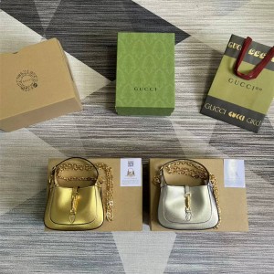 GUCCI古驰675799 Jackie 1961系列金银色迷你手袋