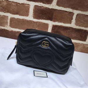 Gucci/古奇中国官网女包新款真皮GG爱心收纳包手拿包476165