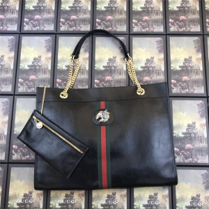 Gucci/古奇中文官网女包新款全皮Rajah系列大号购物袋537219