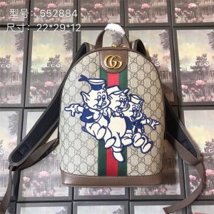 Gucci/古奇女士双肩包新款Ophidia GG吉祥物三只小猪背包书包552884