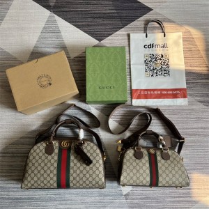 GUCCI古驰724575 723309 Ophidia Savoy系列中号GG手提包保龄球包