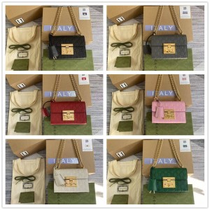 GUCCI古驰409487 Padlock系列Signature皮革小号链条包