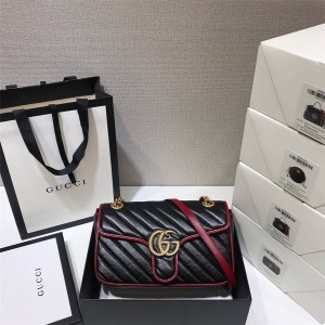 Gucci/古奇官网代购女包新款GG Marmont 系列小号肩背包443497