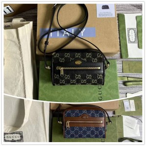 GUCCI古驰女包517350 Ophidia系列丹宁牛仔布迷你手袋