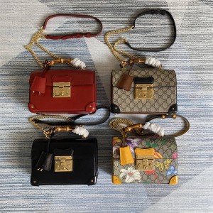 GUCCI古驰603221 Padlock系列GG小号竹节肩背包