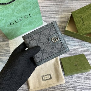 GUCCI古驰597609 Ophidia系列灰色短款钱包