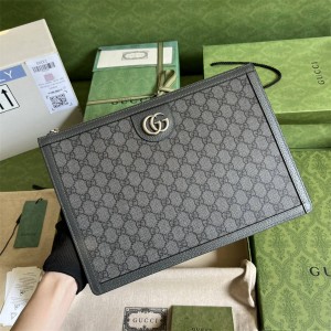 GUCCI古驰674078 灰色Ophidia系列GG手拿包