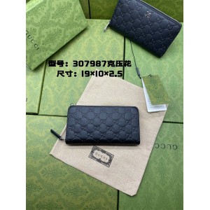 古驰307987 Gucci Signature皮革全拉链式钱包