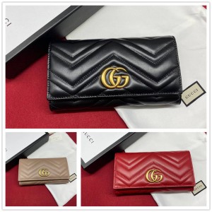 GUCCI古驰443436 GG Marmont系列长款钱包