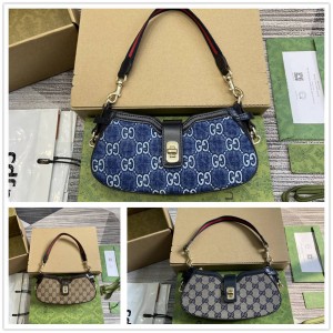 古驰官网中文官方网GUCCI 786015 Moon Side系列迷你肩背包（牛仔布/帆布）