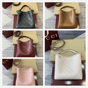 gucci中文官网古驰 815118 GG Emblem系列小号水桶包（压纹牛皮）