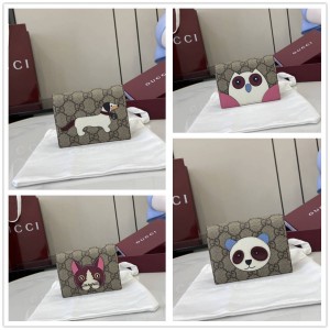 古驰gucci官网旗舰店 818767 饰小狗细节GG小号钱包卡包
